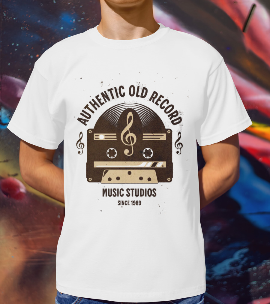 Authentic Old Record Music Studios Cassette Since 1989 T-Shirt