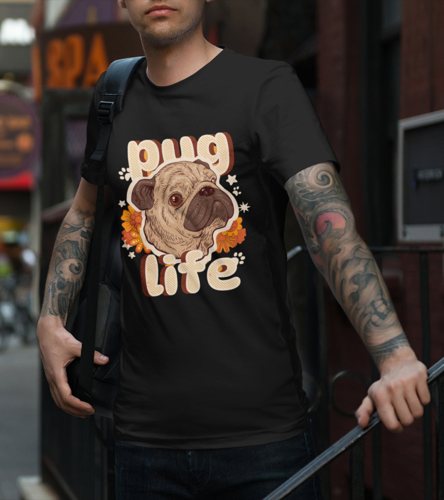 Pug Life Retro Floral T-Shirt