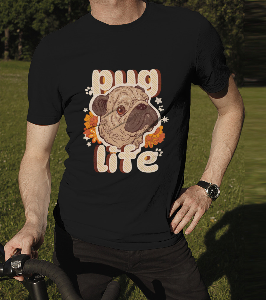 Pug Life Retro Floral T-Shirt