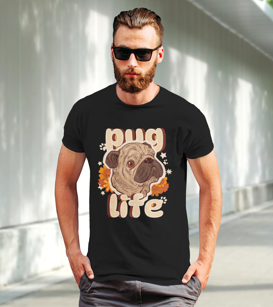 Pug Life Retro Floral T-Shirt