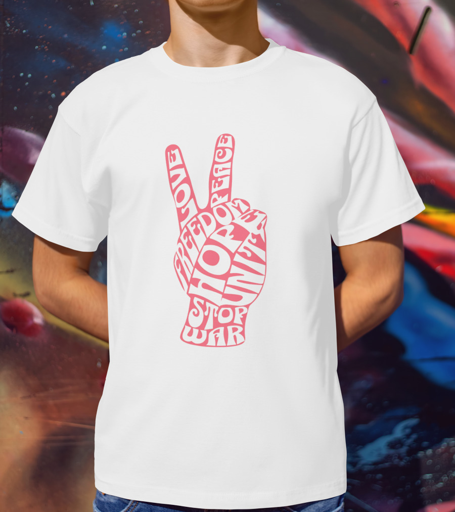 Peace Love Freedom Unity Hope Stop War 60s Challenge T-Shirt