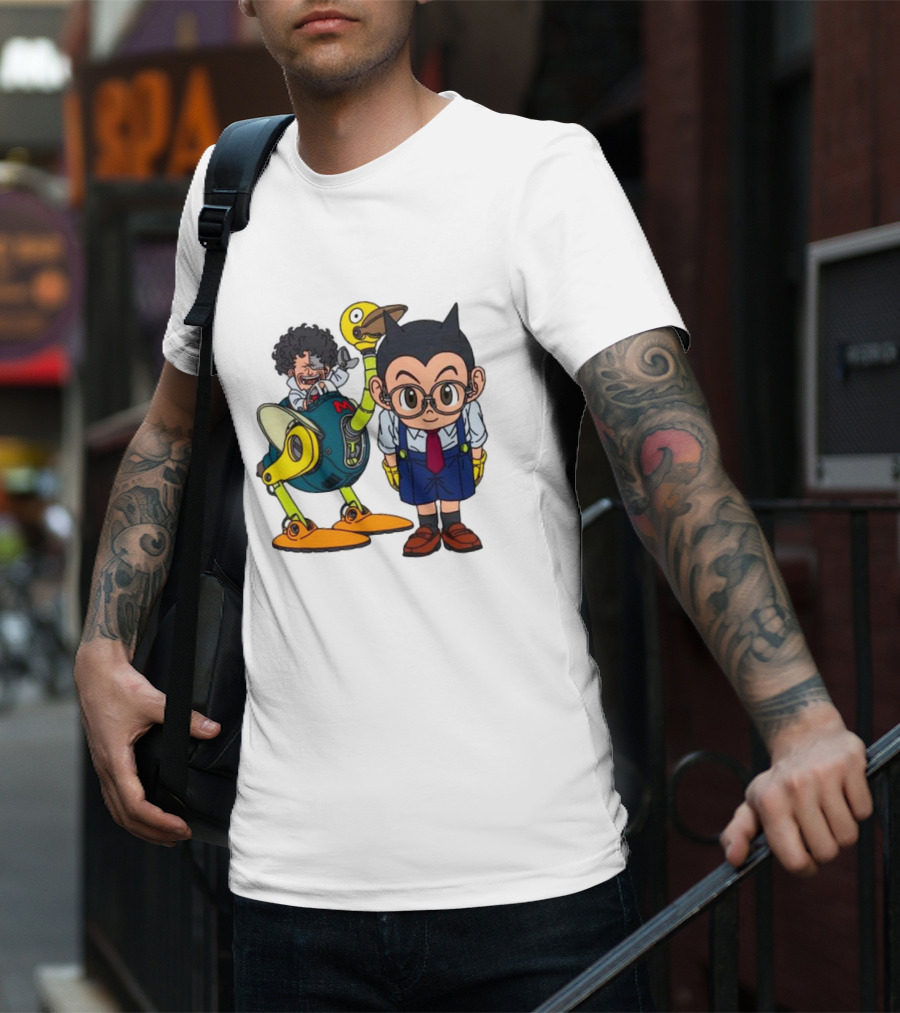 Dr. Slump Obotchaman And Character With Robot In Glasses T-Shirt