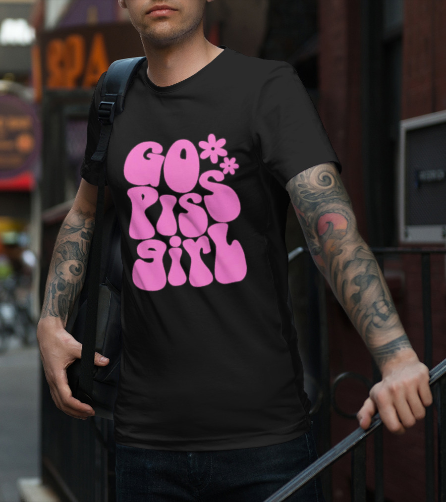 Go Piss Girl Bold Funky Pink T-Shirt