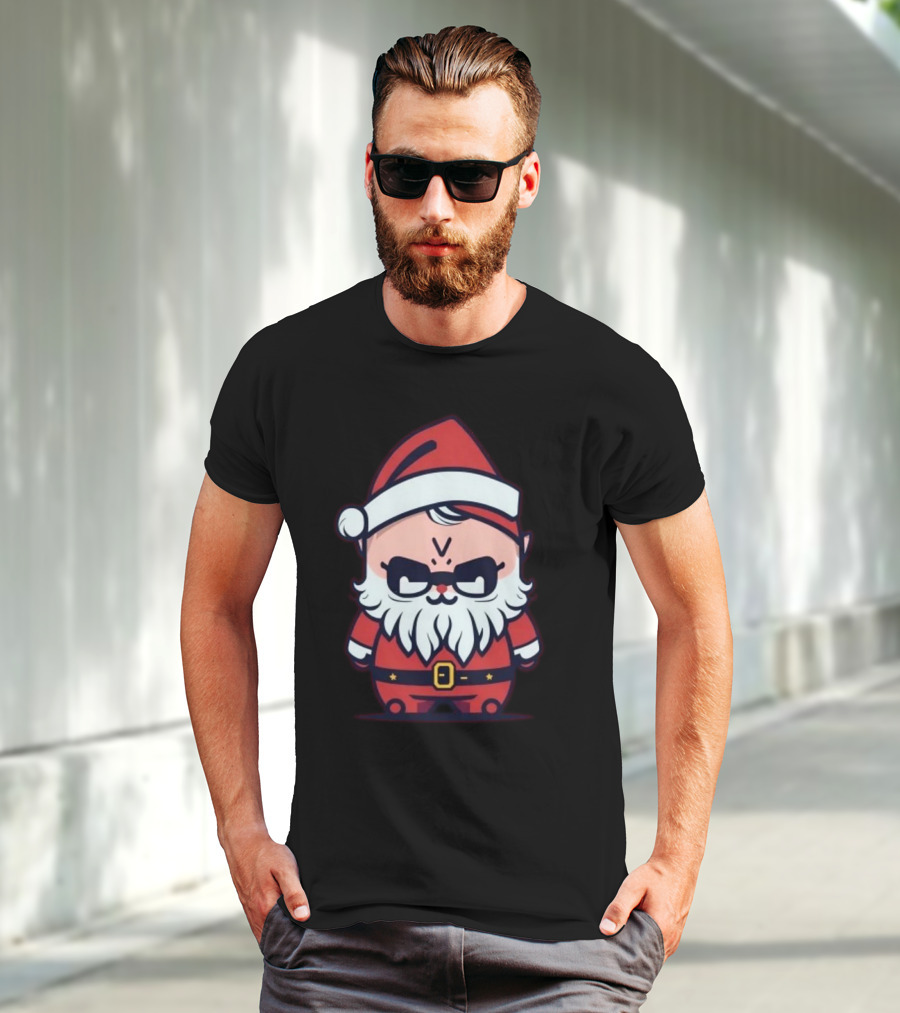 Happy Merry Christmas Kawaii Cool Santa Claus Cute Chibi Draw T-Shirt