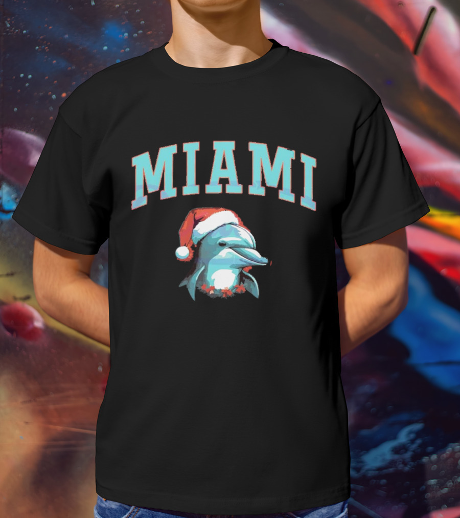 Miami Dolphins Santa Christmas Miami T-Shirt