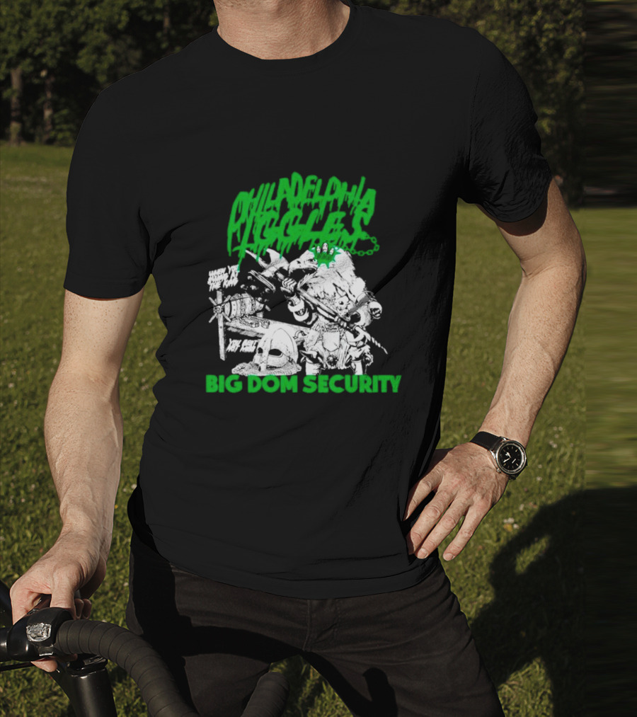 Philadelphia Iggles Big Dom Security Comic-Style Green T-Shirt