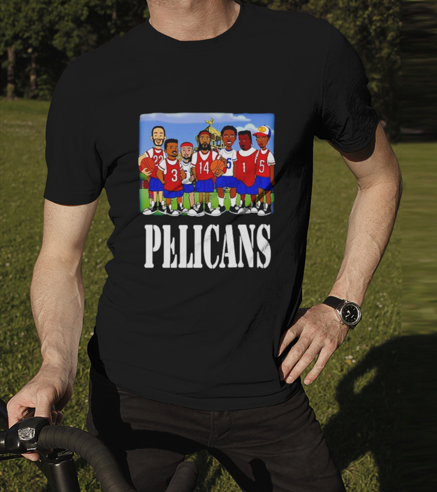 Recess Cartoon Style Characters With Basketball Jerseys Pelicans T-Shirt