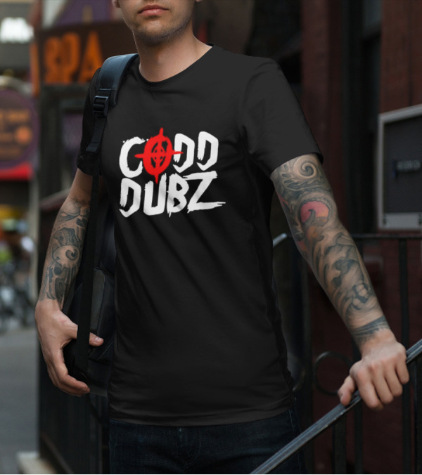 CODD DUBZ Target Dubz Red Target Symbol Bold White Letters T-Shirt