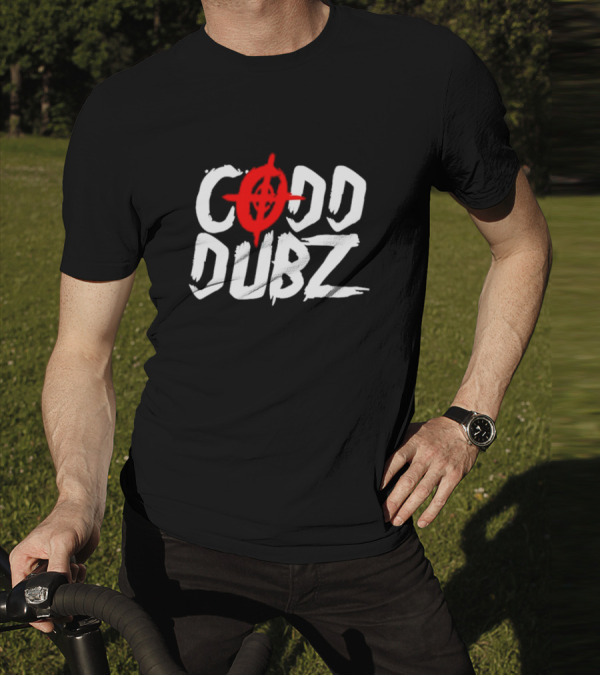CODD DUBZ Target Dubz Red Target Symbol Bold White Letters T-Shirt