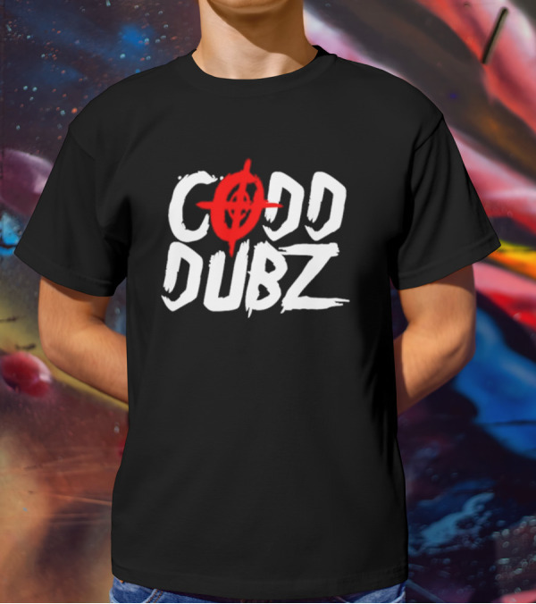 CODD DUBZ Target Dubz Red Target Symbol Bold White Letters T-Shirt