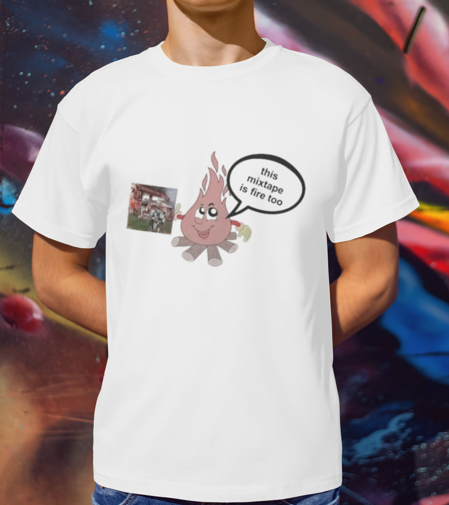 Dillon Francis This Mixtape Is Fire Too Flame Character Holding Album T-Shirt