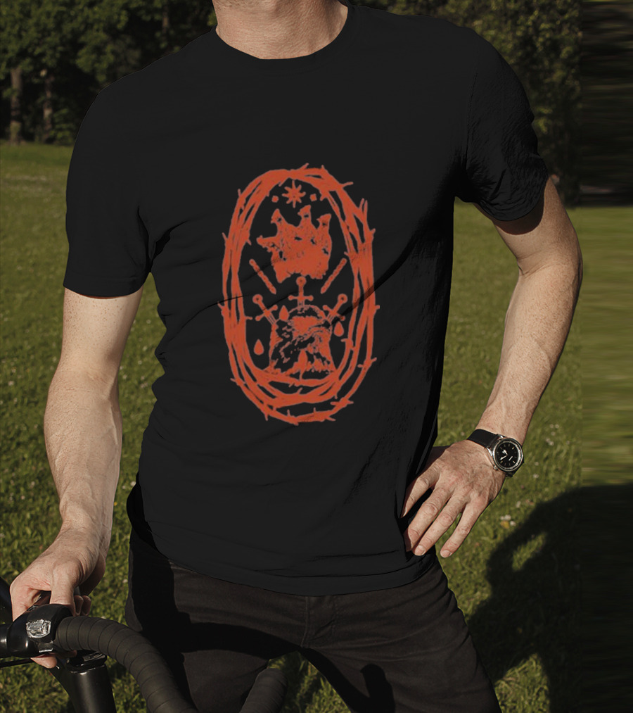 Ideologie Not Your Empire Crown Star Sword Motif T-Shirt
