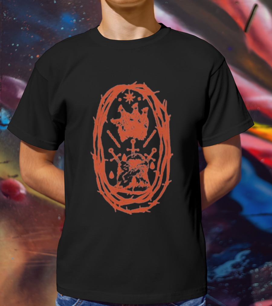 Ideologie Not Your Empire Crown Star Sword Motif T-Shirt