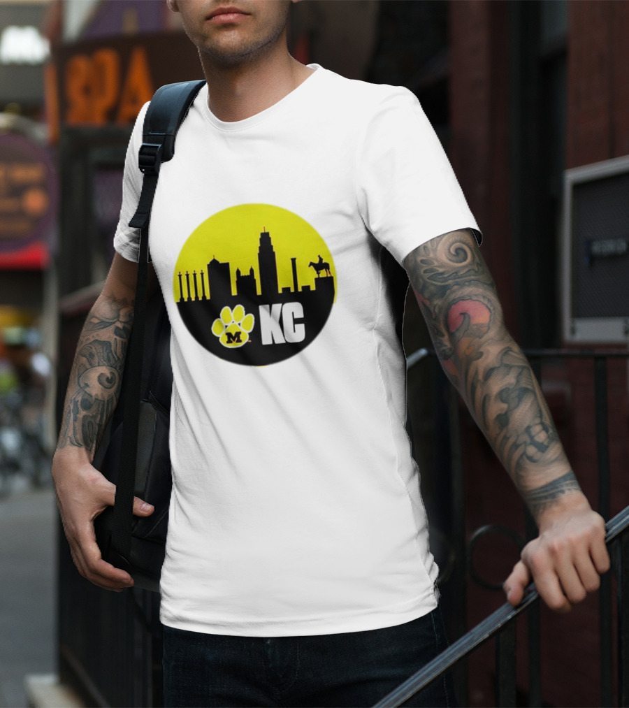 Missouri Tigers Mizzou Kansas City KC Skyline Paw T-Shirt