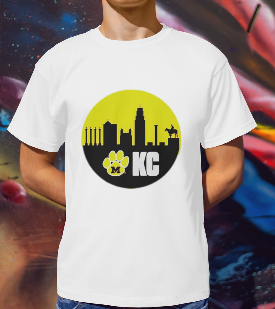 Missouri Tigers Mizzou Kansas City KC Skyline Paw T-Shirt