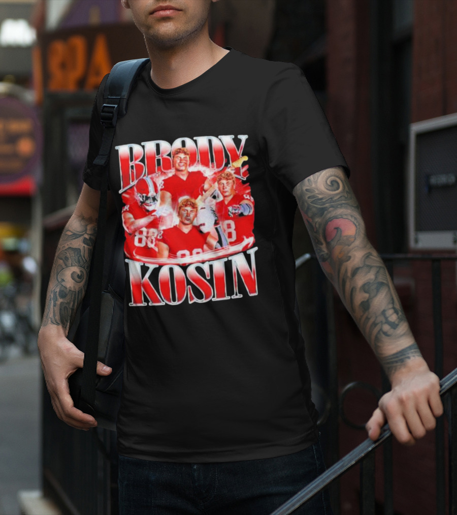 Brody Kosin Indiana Hoosiers 88 Red Football Vintage T-Shirt
