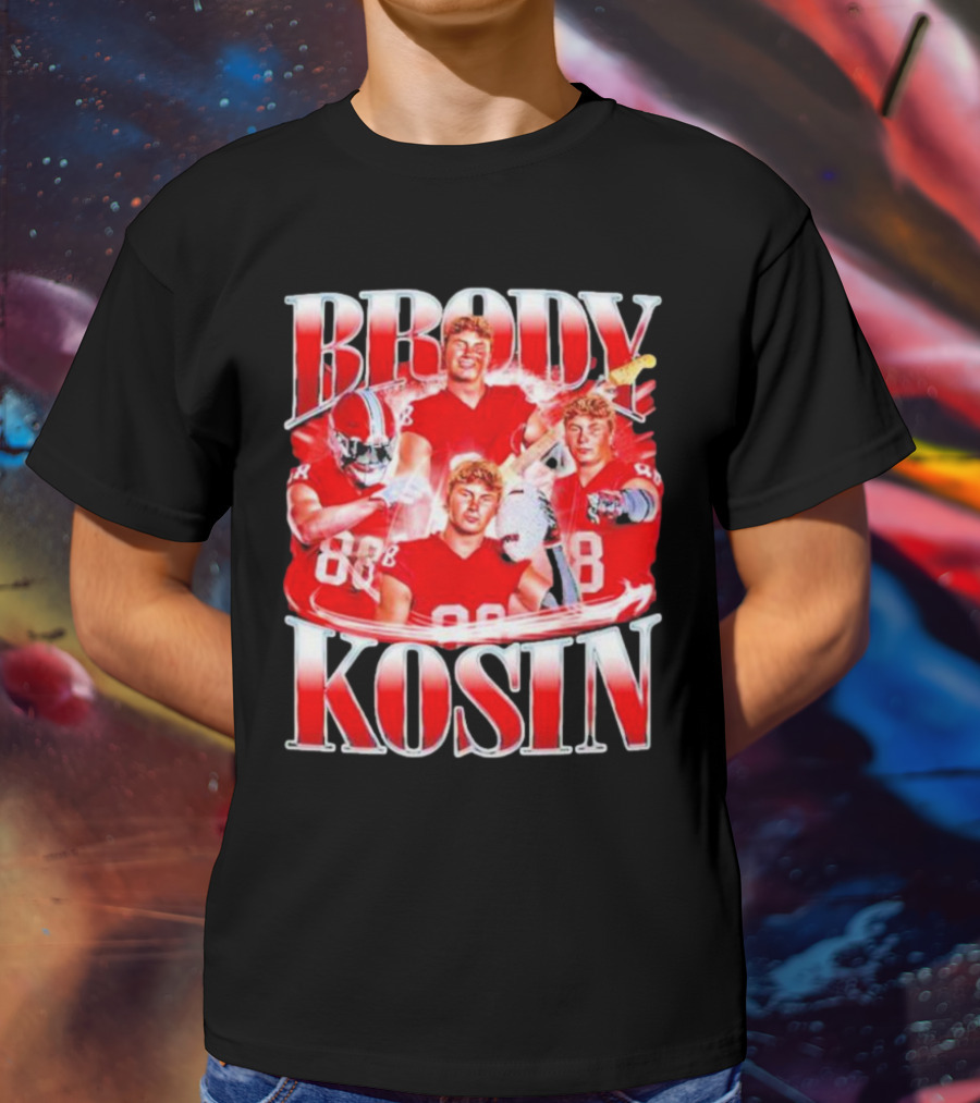 Brody Kosin Indiana Hoosiers 88 Red Football Vintage T-Shirt