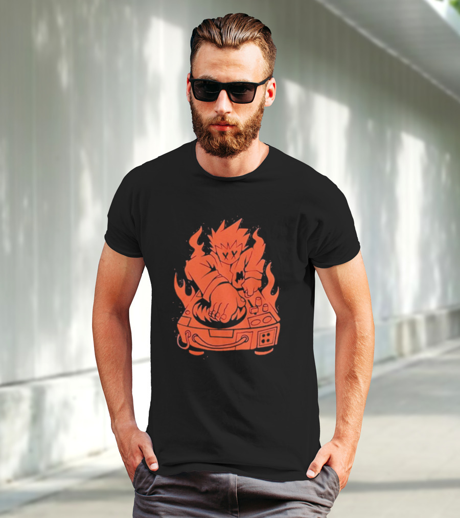 Marshmello Music Scratch Fiery DJ Turntable T-Shirt