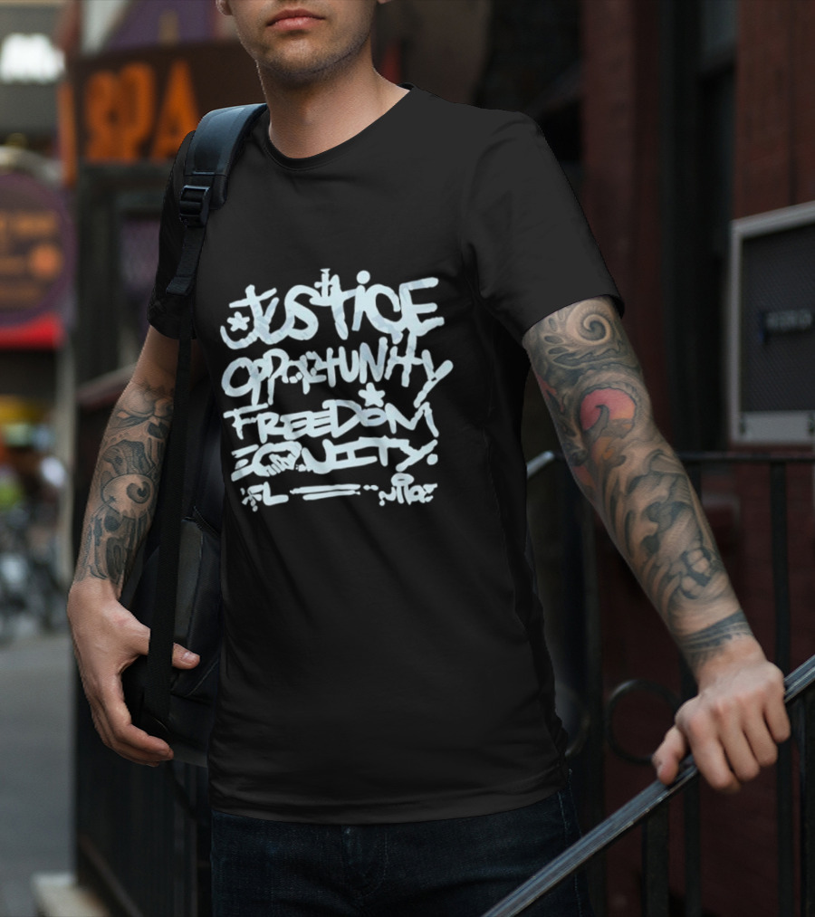 Justice Opportunity Freedom Equity Mike Tomlin T-Shirt