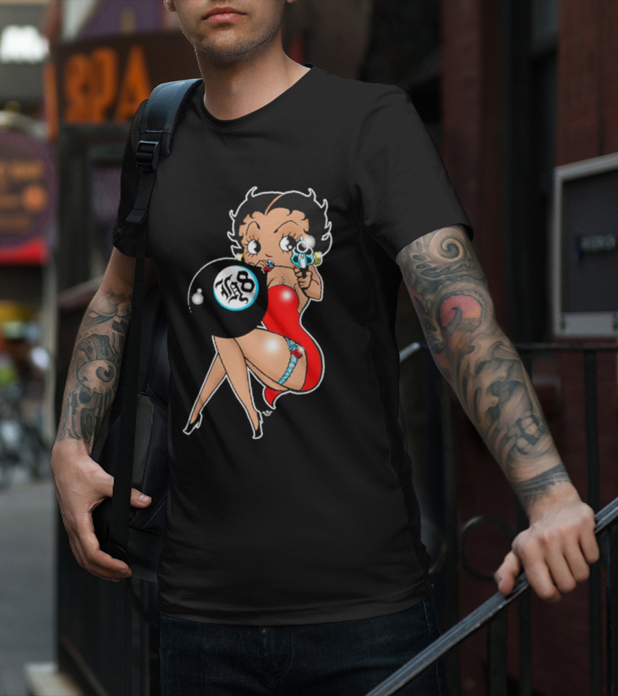 Section H8 Betty Boop Eight Ball Gun T-Shirt
