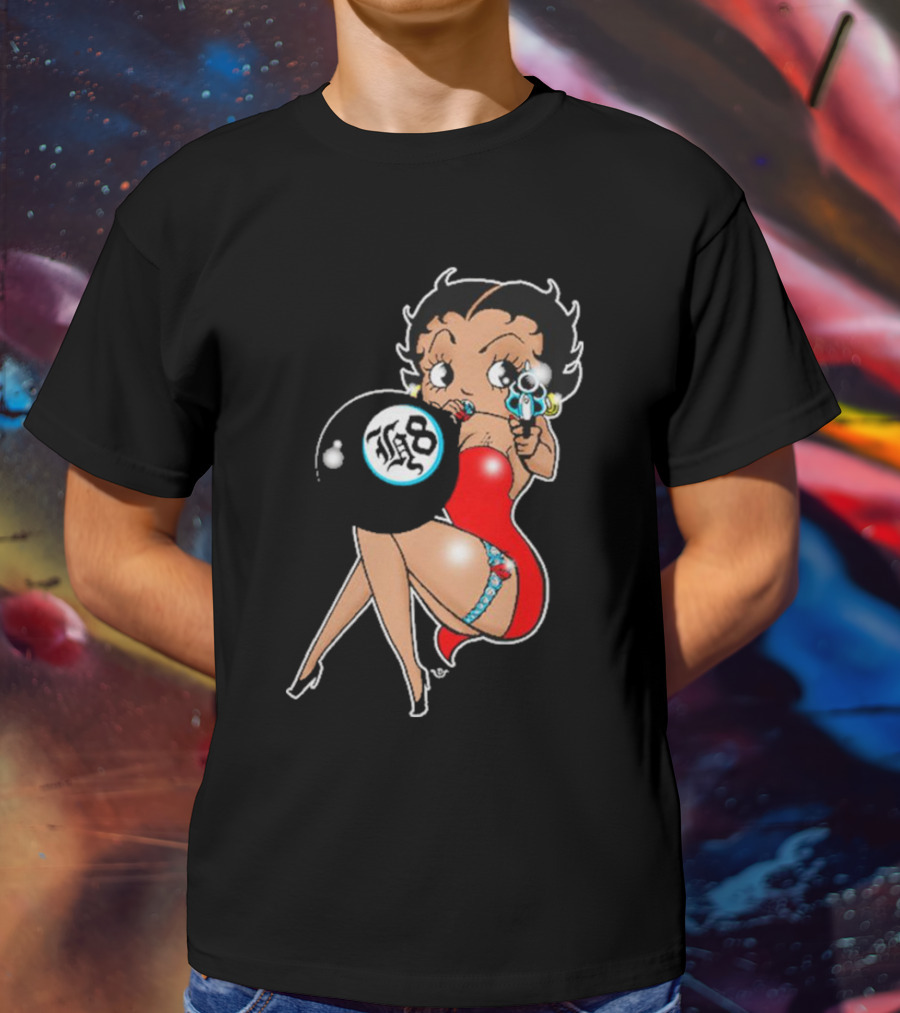 Section H8 Betty Boop Eight Ball Gun T-Shirt