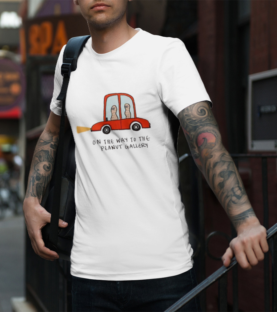 On The Way To The Peanut Gallery With Peanuts In Red Car T-Shirt