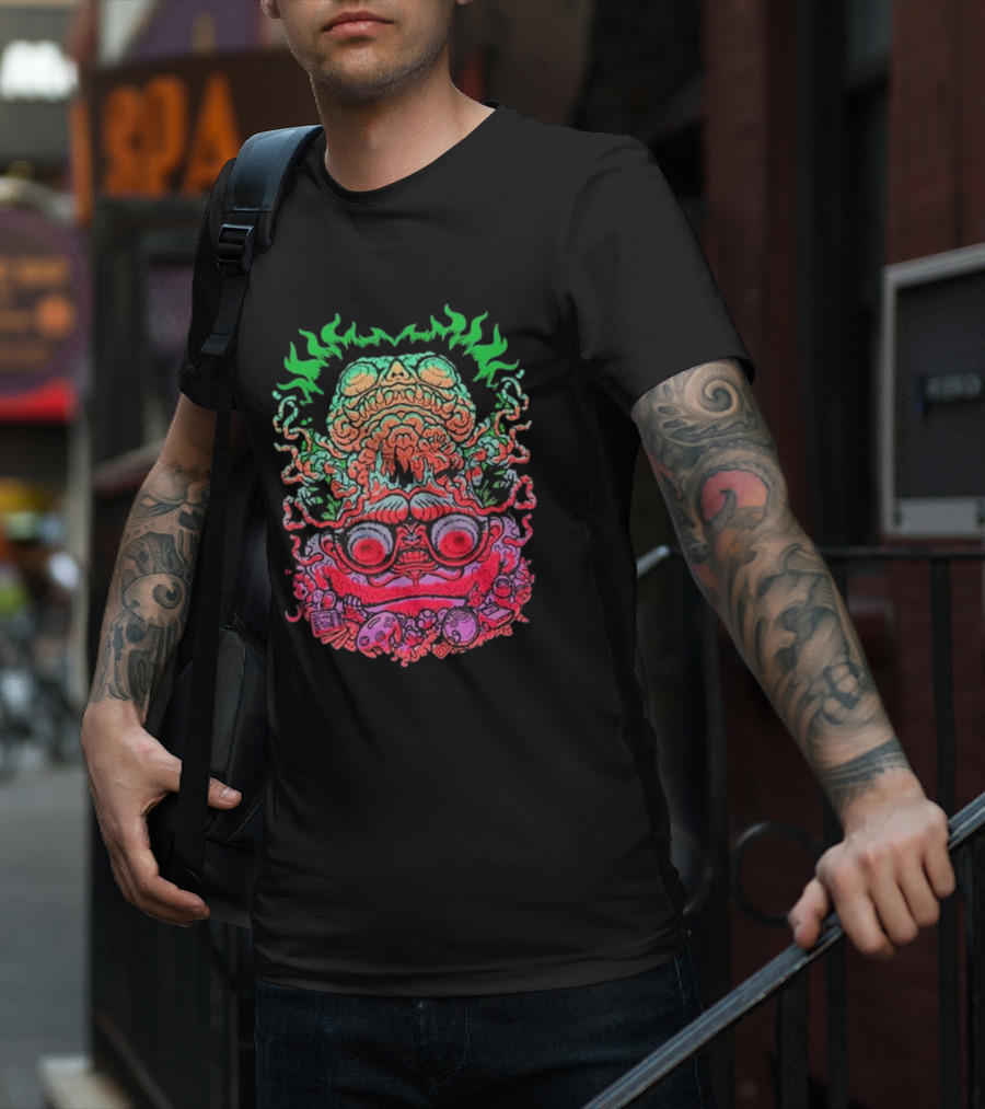 Papa Meat Psychedelic Skull Monster Stack T-Shirt