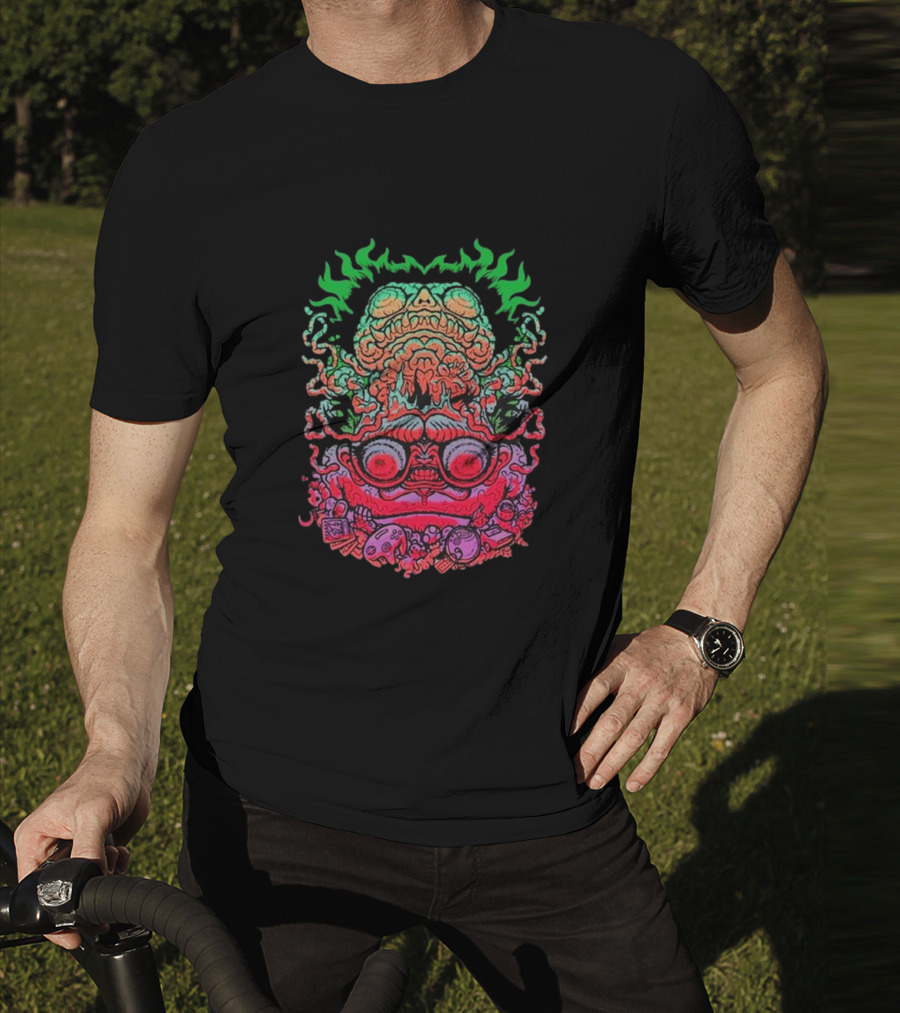 Papa Meat Psychedelic Skull Monster Stack T-Shirt