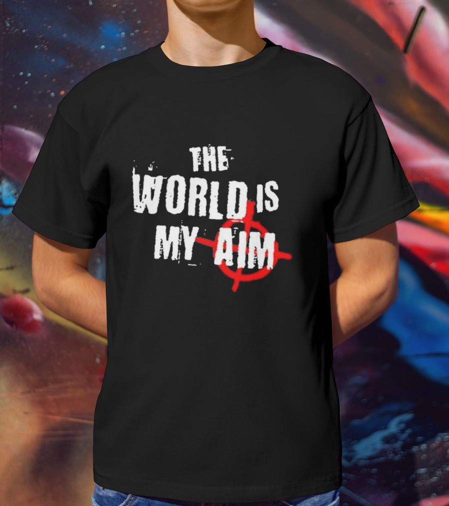 The World Is My Aim Vintage Black And White With Red Target Circle T-Shirt