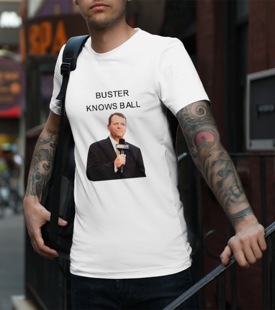 Buster Knows Ball ESPN Microphone T-Shirt