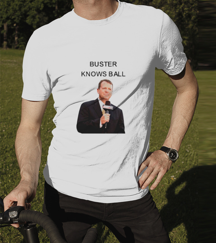 Buster Knows Ball ESPN Microphone T-Shirt