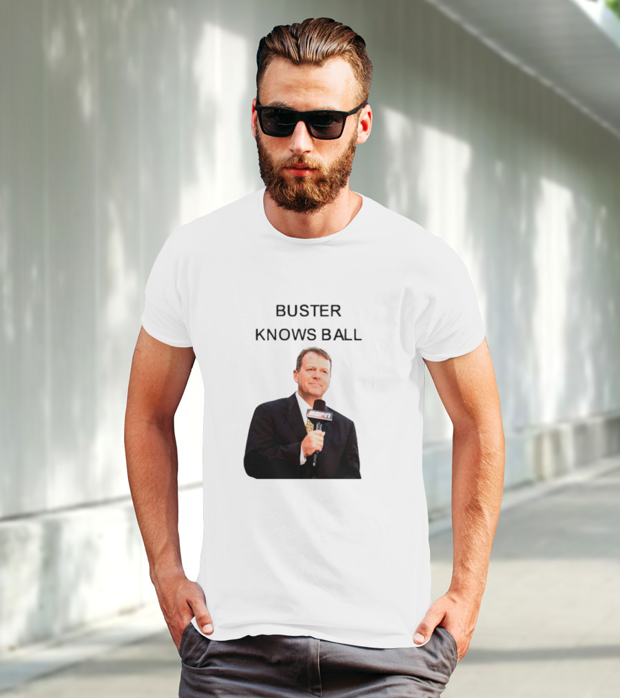 Buster Knows Ball ESPN Microphone T-Shirt