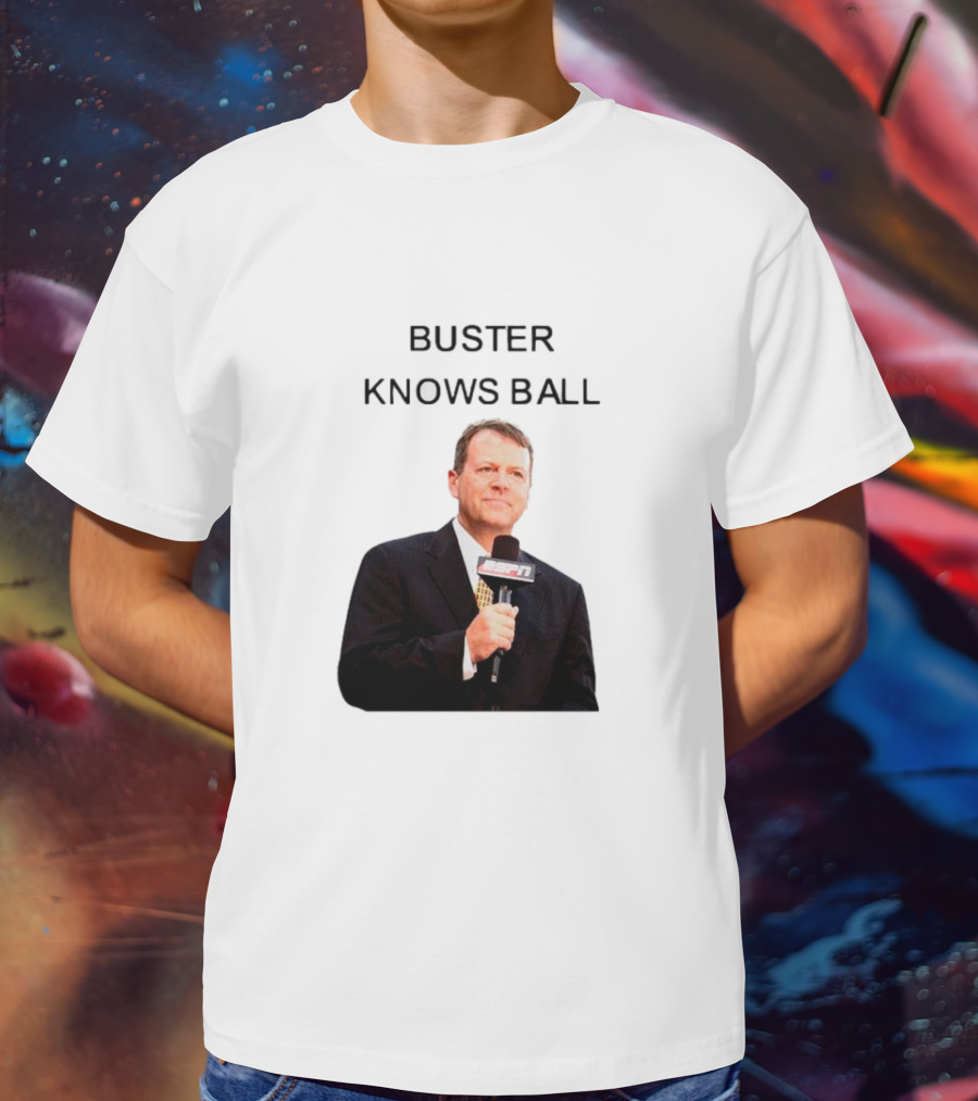 Buster Knows Ball ESPN Microphone T-Shirt