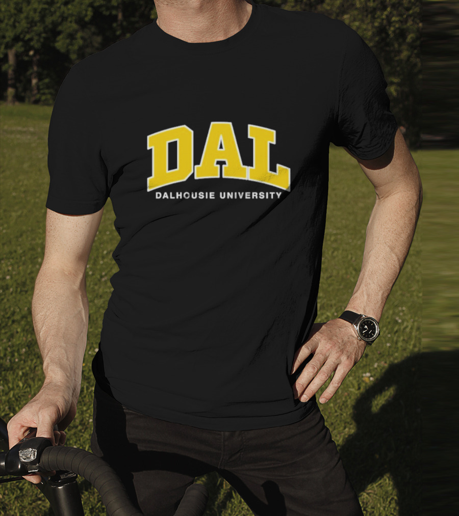 DAL Dalhousie University Yellow Arch Text T-Shirt