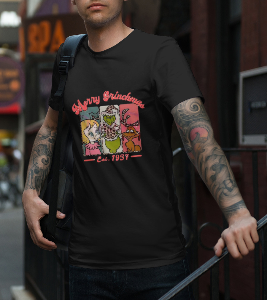 Merry Grinchmas Est 1957 Vintage Holiday Characters Classic T-Shirt