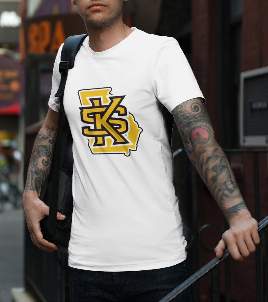 KSU Athletics Black And Gold Georgia Map T-Shirt