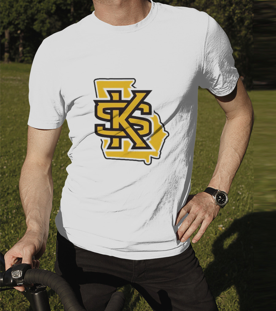 KSU Athletics Black And Gold Georgia Map T-Shirt