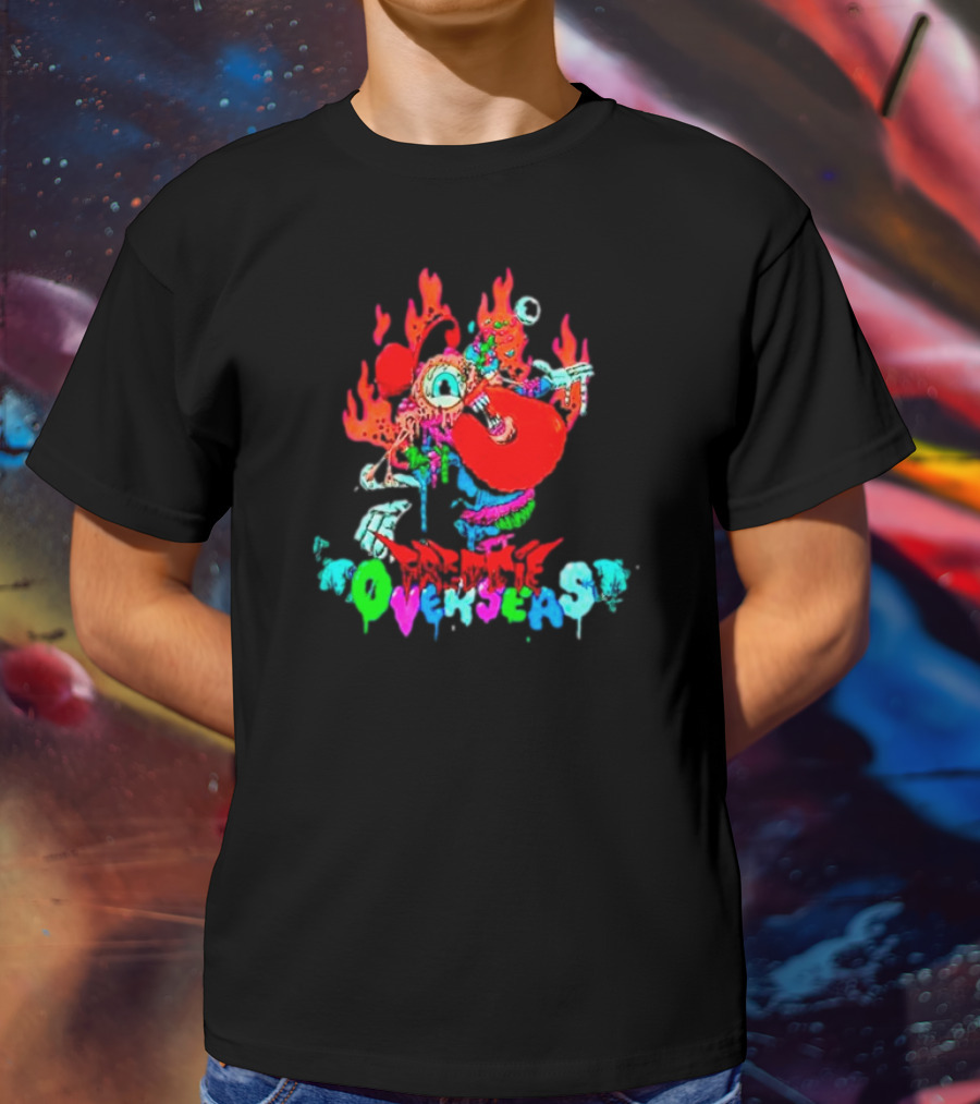 Freddie Overseas Flaming Cartoon Character Multicolor T-Shirt