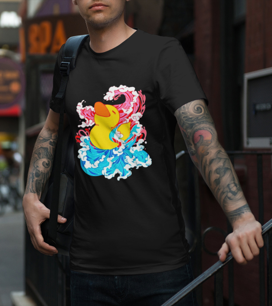 39Daph Duck Waves Red Blue T-Shirt