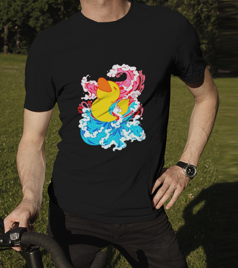 39Daph Duck Waves Red Blue T-Shirt