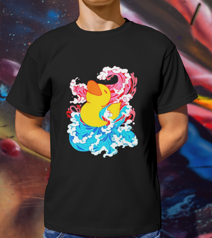 39Daph Duck Waves Red Blue T-Shirt