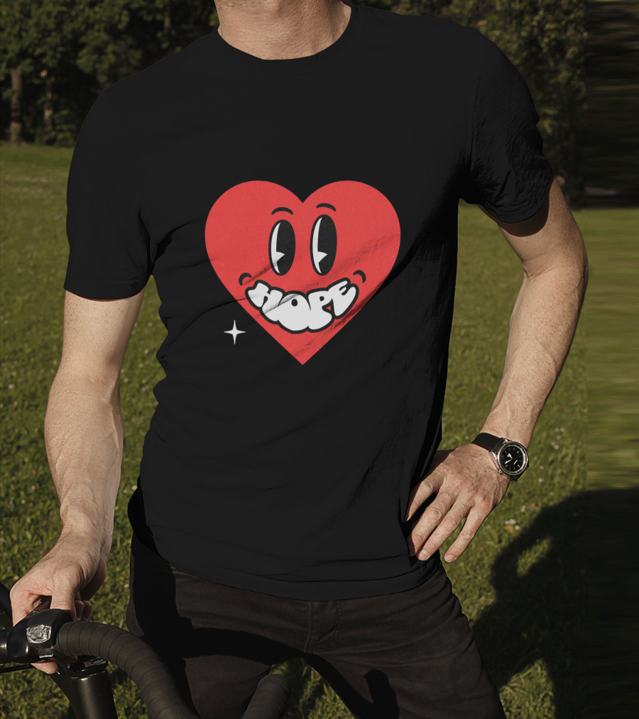 Hope Heart With Cartoon Eyes And Sparkle T-Shirt