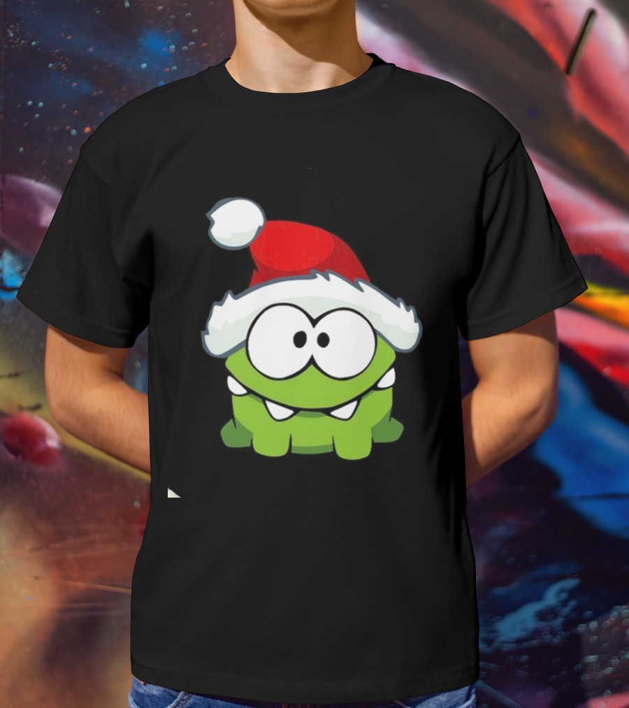 Om Nom Christmas Santa Hat T-Shirt
