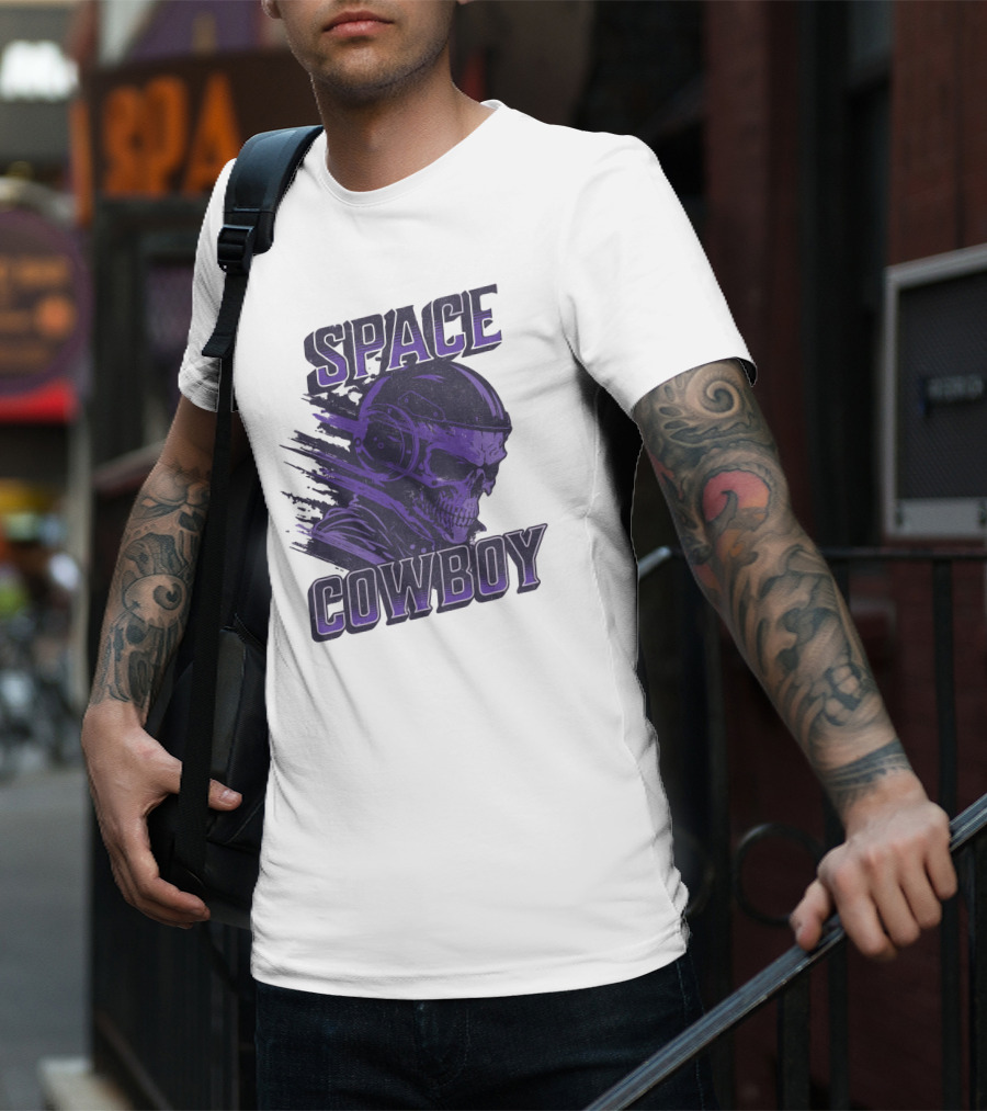 Space Cowboy Skull Helmet Cosmic Adventure T-Shirt