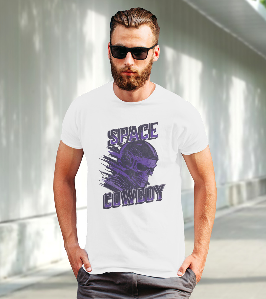 Space Cowboy Skull Helmet Cosmic Adventure T-Shirt