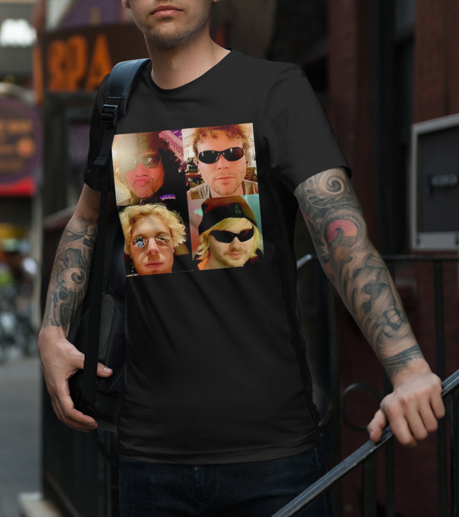 5 Seconds Of Summer Sunglasses Group Collage T-Shirt