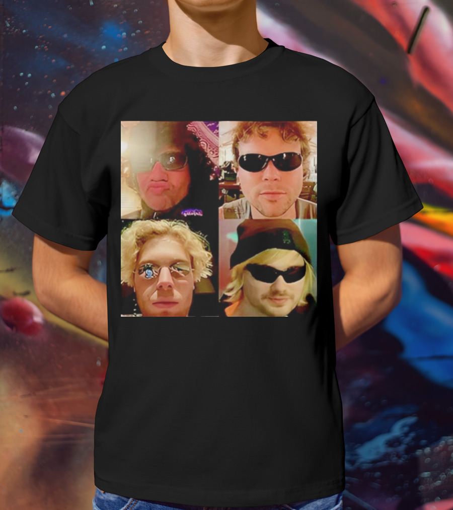 5 Seconds Of Summer Sunglasses Group Collage T-Shirt