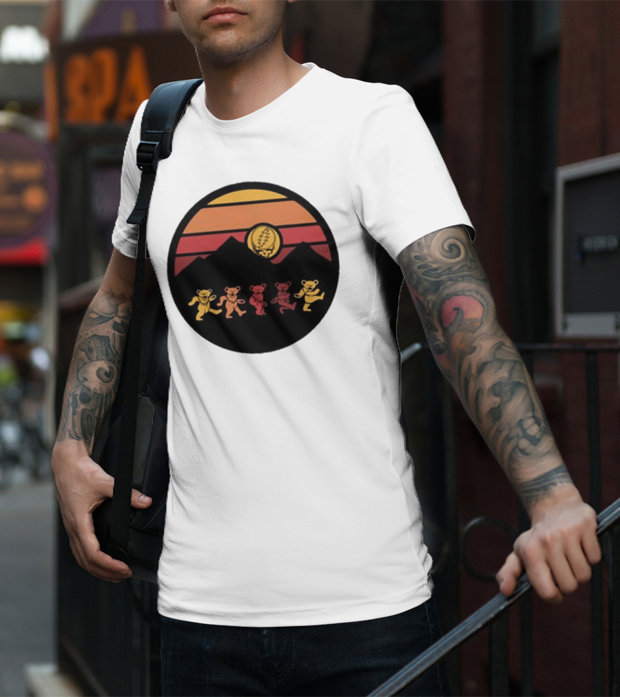 Grateful Dead Dancing Bears Sunset Alan Forbes T-Shirt