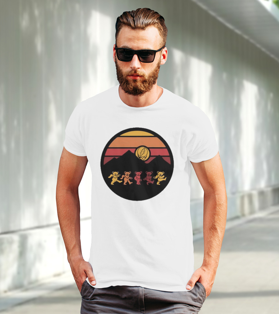 Grateful Dead Dancing Bears Sunset Alan Forbes T-Shirt
