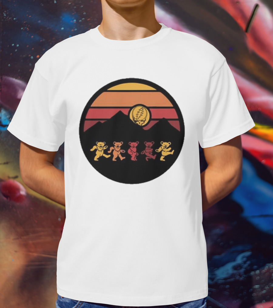 Grateful Dead Dancing Bears Sunset Alan Forbes T-Shirt